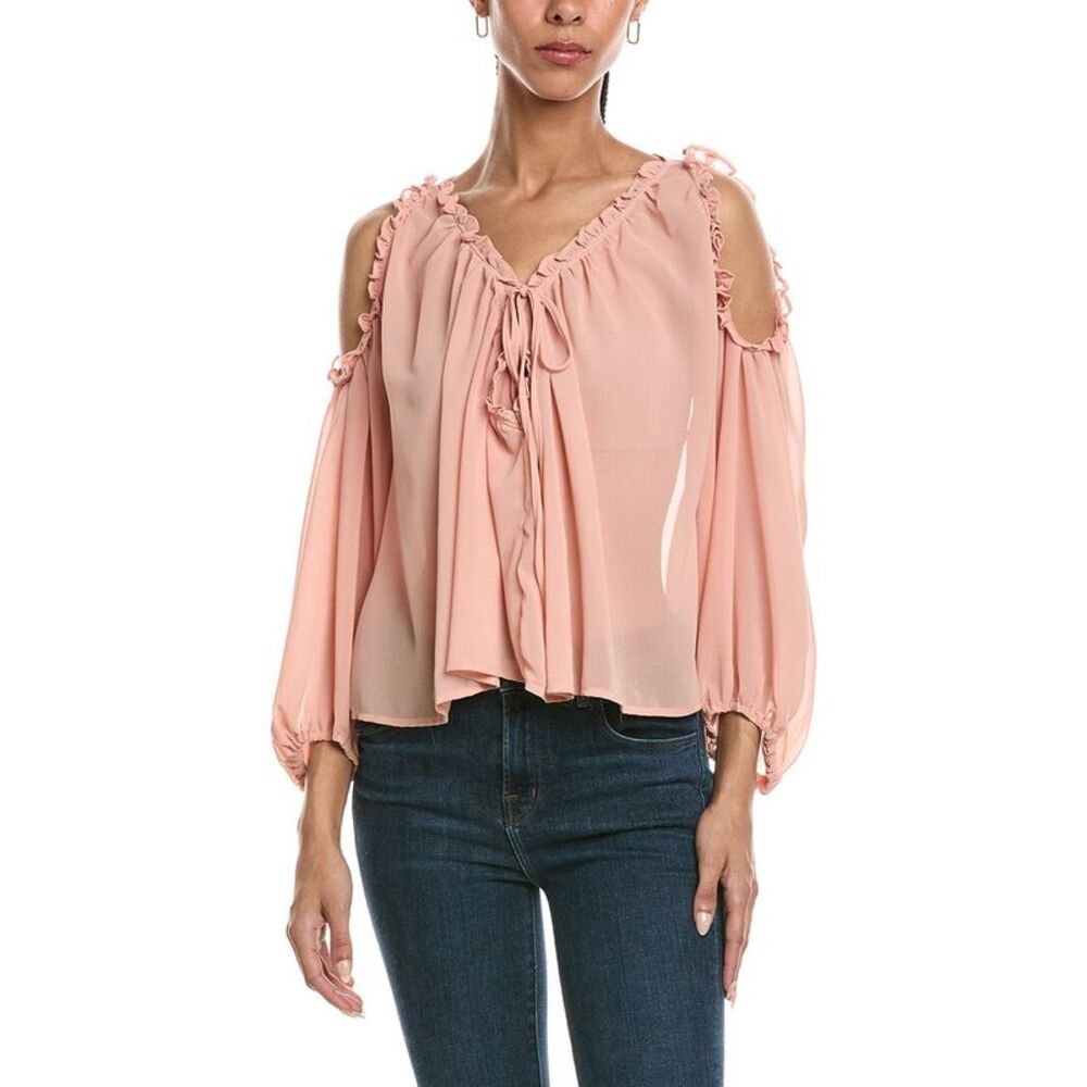 Abbey Womens  Cold-Shoulder Top, Pink